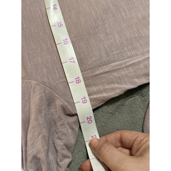 Anthro Pure Good V Neck 3/4 Length Sleeve Tunic Top Purple Lavender SZ Large - Picture 6 of 8